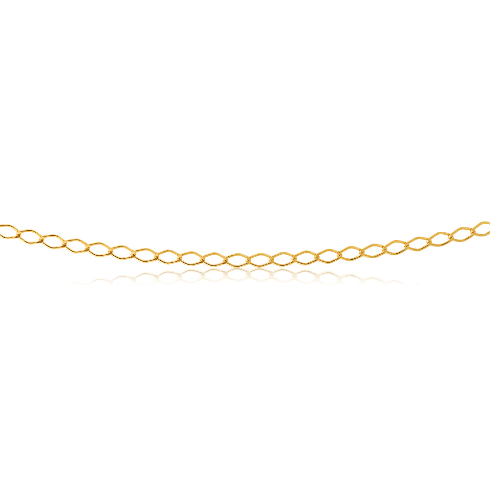 9ct Yellow Gold Silverfilled 50Guage 45cm Chain