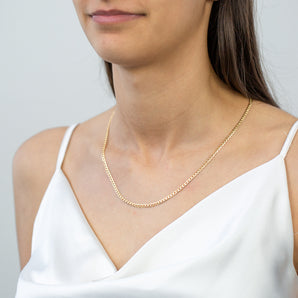 9ct Yellow Gold Silver Filled Super Flat Curb 80 Gauge 50cm Chain