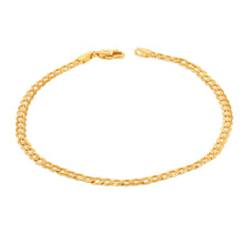 Load image into Gallery viewer, 9ct Yellow Gold Silverfilled Super Flat Curb 80 Gauge 21cm Bracelet