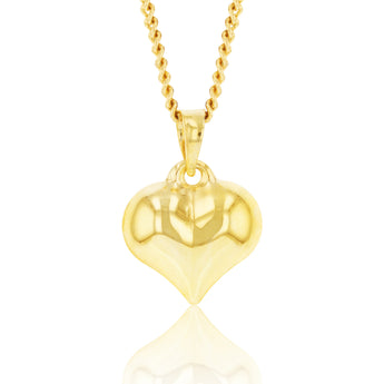 9ct Yellow Gold Silverfilled Heart Charm Pendant