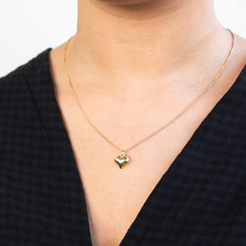 9ct Yellow Gold Silverfilled Heart Charm Pendant