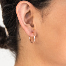 Load image into Gallery viewer, 9ct Silverfilled Rose Gold 15mm Diamond Cut Sleeper Earrings