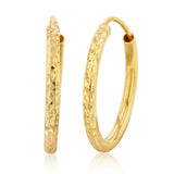 9ct Silverfilled Yellow Gold Diamond Cut 15mm Sleeper Earrings