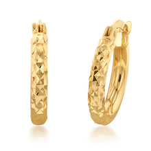 Load image into Gallery viewer, 9ct Silverfilled Yellow Gold Fancy Hoop Earrings