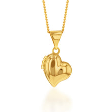 Load image into Gallery viewer, 9ct Yellow Gold Silverfilled Heart Locket Pendant