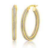 9ct Yellow Gold Silverfilled Stardust Hoop Earring
