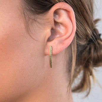 9ct Yellow Gold Silverfilled Patterned Arc Stud Earrings