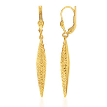 Load image into Gallery viewer, 9ct Yellow Gold Silverfilled Patterned Drop Earrings