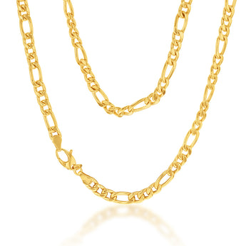 9ct Silverfilled Yellow Gold Figaro 45cm 150Gauge Chain