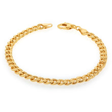 Load image into Gallery viewer, 9ct Silverfilled Yellow Gold Curb 19cm 150 Gauge Bracelet