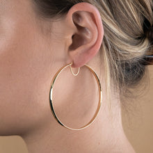 Load image into Gallery viewer, 9ct Silverfilled Yellow Gold Plain 60mm Hoop Earrings