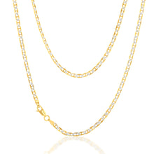 Load image into Gallery viewer, 9ct Silverfilled White And Yellow Gold Anchor 45cm Chain