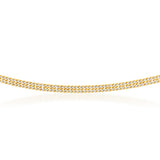 9ct Two Tone Gold Silver Filled Double Curb 45cm Chain