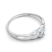 Load image into Gallery viewer, 9ct White Gold 5x3mm Oval 0.21ct Aquamarine and Diamond Ring