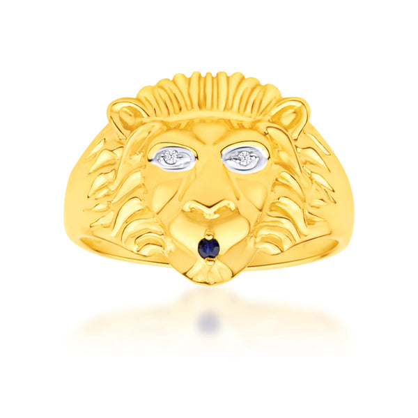 Pandadi Jewell PNDJ Brass Lion Faced Diamond Gold Plated Men'S Ring Brass  Diamond Gold Plated Ring Price in India - Buy Pandadi Jewell PNDJ Brass Lion  Faced Diamond Gold Plated Men'S Ring