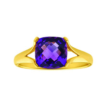 Load image into Gallery viewer, 9ct Yellow Gold 8mm Cushion Cut Amethyst Ring