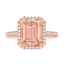 Load image into Gallery viewer, 9ct Rose Gold Morganite and Diamond Ring