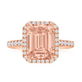 9ct Rose Gold Morganite and Diamond Ring