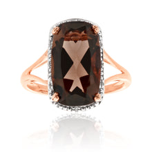 Load image into Gallery viewer, 9ct Rose Gold 4.00 Carats Smokey Quartz and Diamond Ring  *No Resize*