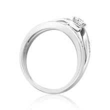 Load image into Gallery viewer, 9ct White Gold 2 Ring Bridal Set With 16 Diamonds Totalling 0.5 Carats