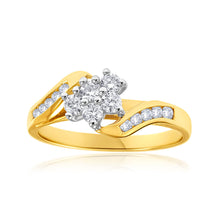 Load image into Gallery viewer, 9ct Yellow Gold Diamond Enticing Ring