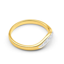 Load image into Gallery viewer, 9ct Yellow Gold Diamond Curved Ring