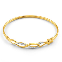 Load image into Gallery viewer, 9ct Yellow Gold Diamond Bangle