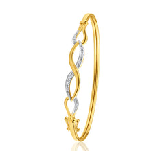 Load image into Gallery viewer, 9ct Yellow Gold Diamond Bangle
