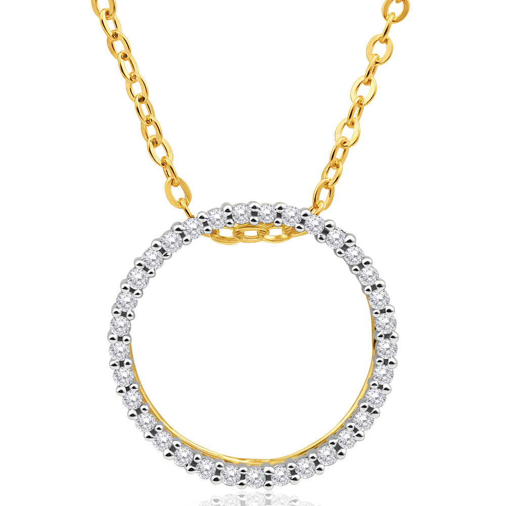 9ct Yellow Gold 1/4 Carat Circle Of Life Diamond Pendant