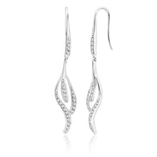 Load image into Gallery viewer, 9ct Superb White Gold Diamond Drop Flutter Earrings