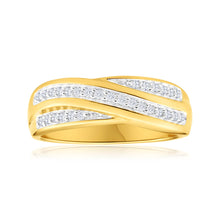 Load image into Gallery viewer, 9ct Yellow Gold Diamond Ring  Set with 29 Brilliant Diamonds