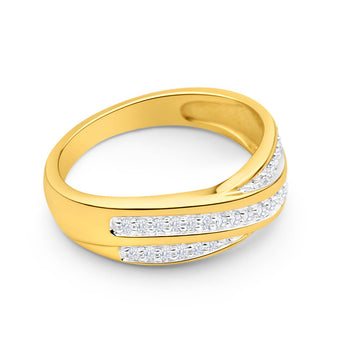 9ct Yellow Gold Diamond Ring  Set with 29 Brilliant Diamonds