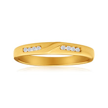 Load image into Gallery viewer, 9ct Yellow Gold Diamond Ring  Set with 8 Points of Brilliant Diamonds