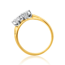 Load image into Gallery viewer, 18ct Yellow Gold Ring With 5 Brilliant Cut Diamonds Totalling 0.25 Carats