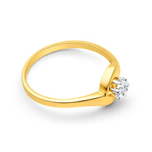 Load image into Gallery viewer, 9ct Yellow Gold Solitaire Ring With Illusion Set Diamond