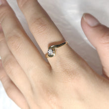 Load image into Gallery viewer, 9ct Yellow Gold Solitaire Ring With Illusion Set Diamond