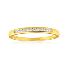 Load image into Gallery viewer, 9ct Yellow Gold Diamond Ring Set with 12 Brilliant Diamonds