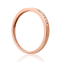 Load image into Gallery viewer, 9ct Rose Gold Ring With 0.1 Carats Of Channel Set Diamonds
