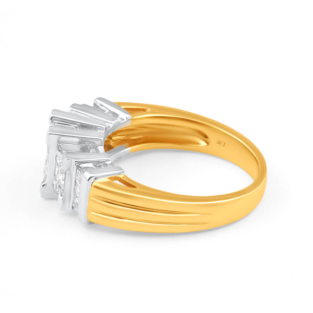 14ct Yellow Gold 'Eminence' Ring With 1 Carat Of Diamonds