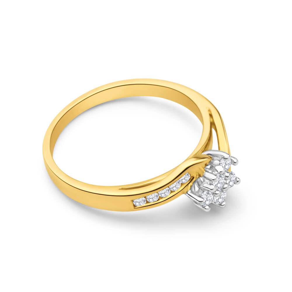 9ct Yellow Gold Channel Set Diamond Ring