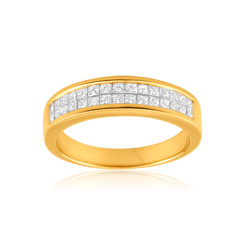 18ct Yellow Gold 'Yasmine' Ring With 0.75 Carats Of Diamonds