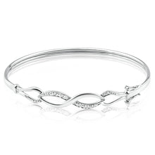 Load image into Gallery viewer, 9ct Charming White Gold Diamond Bangle