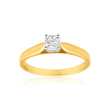 Load image into Gallery viewer, 9ct Yellow Gold Solitaire Ring With 0.3 Carat 4 Claw Set Diamond