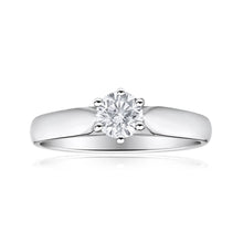Load image into Gallery viewer, 9ct White Gold Solitaire Ring With 0.5 Carat Diamond