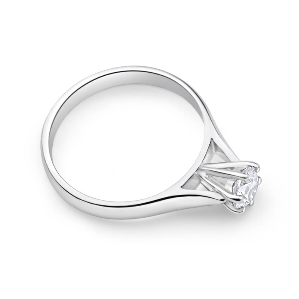 9ct White Gold Solitaire Ring With 0.5 Carat Diamond