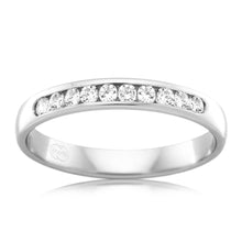 Load image into Gallery viewer, 18ct White Gold 1/5 Carat Diamond 3mm Ring With 10 Diamonds. Size N