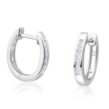 Load image into Gallery viewer, 9ct Magnificent White Gold Diamond Hoop Earrings