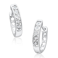 Load image into Gallery viewer, 9ct White Gold Exquisite Diamond Hoop Earrings