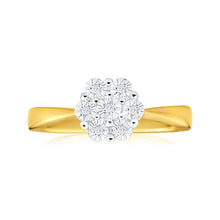 Load image into Gallery viewer, 9ct Yellow Gold Diamond Ring Set With 7 Diamonds