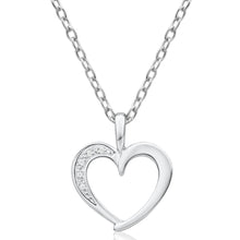Load image into Gallery viewer, 9ct Superb White Gold Diamond Heart Pendant